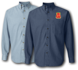 183rd Field Artillery Division Unit Crest Denim Shirt