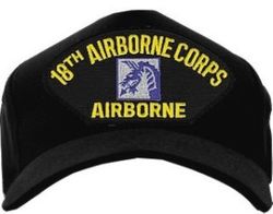 18th Airborne Corps Black Ball Cap Hat