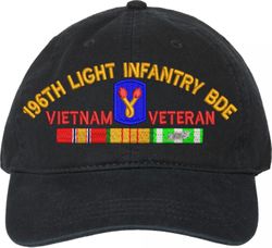 196th Light Infantry Brigade Vietnam Veteran with Ribbons Unstructured Dad Cap