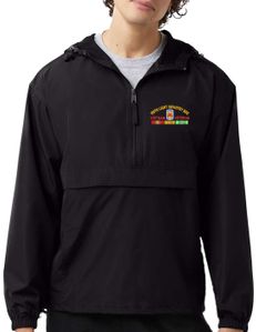 199th Light Infantry Brigade Vietnam Veteran with Ribbons Hooded Windbreaker