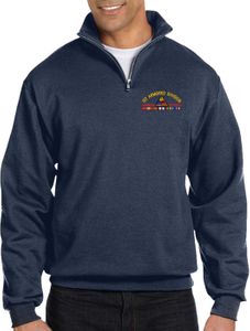 1st Armored Division Afghanistan Veteran with Ribbons Embroidered Quarter-Zip Pullover