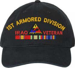 1st Armored Division Iraq Veteran with Ribbons Unstructured Dad Cap