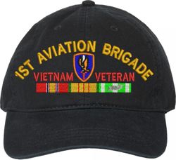 1st Aviation Brigade Vietnam Veteran with Ribbons Unstructured Dad Cap