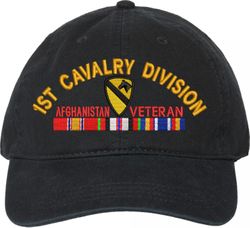 1st Cavalry Division Afghanistan Veteran with Ribbons Unstructured Dad Cap