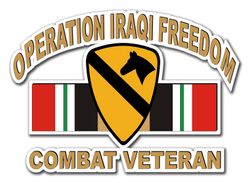 1st Cavalry Division Iraq Combat Veteran 3.8" Die-Cut Vinyl Decal Sticker
