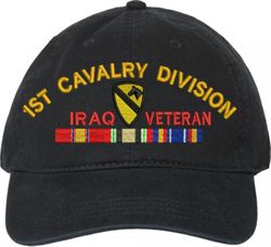 1st Cavalry Division Iraq Veteran with Ribbons Unstructured Dad Cap