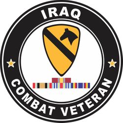 1st Cavalry Division Iraq with GWOT Ribbons Combat Veteran Decal