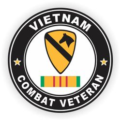 1st Cavalry Division Vietnam Combat Veteran with Ribbon Decal