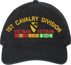 1st Cavalry Division Vietnam Veteran with Ribbons Unstructured Dad Cap