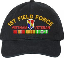 1st Field Force Vietnam Veteran with Ribbons Unstructured Dad Cap