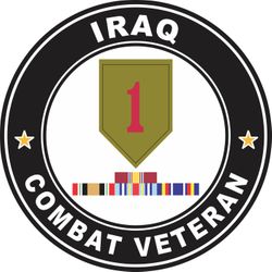 1st Infantry Division Iraq with GWOT Ribbons Combat Veteran Decal