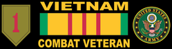 1st Infantry Division Vietnam Combat Veteran with Ribbon Decal