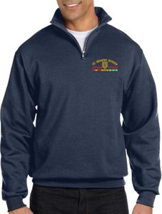 1st Infantry Division Vietnam Veteran with Ribbons Embroidered Quarter-Zip Pullover