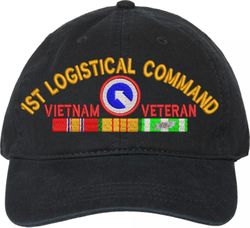 1st Logistical Command Vietnam Veteran with Ribbons Unstructured Dad Cap