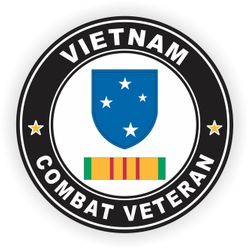 23rd Infantry ( Americal ) Division Vietnam Combat Veteran with Ribbon Decal