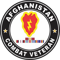 25th Infantry Division Afghanistan with GWOT Ribbons Combat Veteran Decal