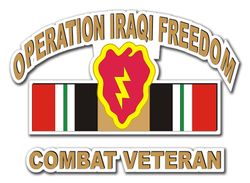 25th Infantry Division Iraq Combat Veteran 5.5" Die-Cut Vinyl Decal Sticker