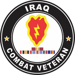 25th Infantry Division Iraq with GWOT Ribbons Combat Veteran Decal
