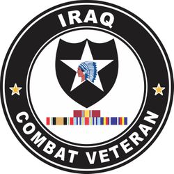 2nd Infantry Division Iraq with GWOT Ribbons Combat Veteran Decal