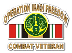 3rd Armored Cavalry  Iraq Combat Veteran 8" Die-Cut Vinyl Decal Sticker