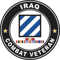 3rd Infantry Division Iraq with GWOT Ribbons Combat Veteran Decal