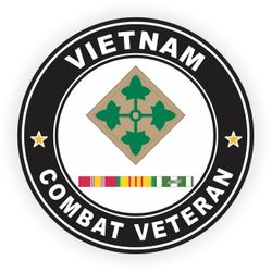 4th Infantry Division Vietnam Combat Veteran with Ribbons Decal