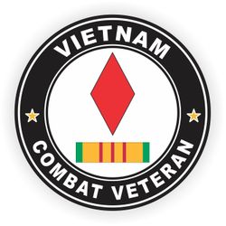 5th Infantry Division Vietnam Combat Veteran with Ribbon  Decal