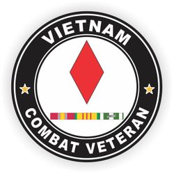 5th Infantry Division Vietnam Combat Veteran with Ribbons Decal
