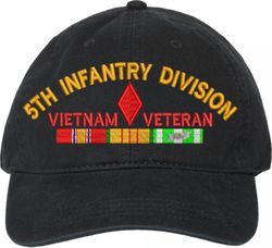 5th Infantry Division Vietnam Veteran with Ribbons Unstructured Dad Cap