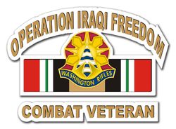 81st Brigade Iraq Combat Veteran with Ribbon 10" Die-Cut Vinyl Decal Sticker