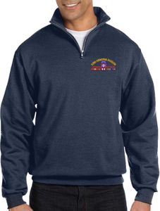 82d Airborne Division Afghanistan Veteran with Ribbons Embroidered Quarter-Zip Pullover