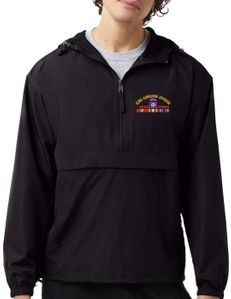 82d Airborne Division Iraq Veteran with Ribbons Hooded Windbreaker