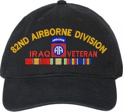 82d Airborne Division Iraq Veteran with Ribbons Unstructured Dad Cap