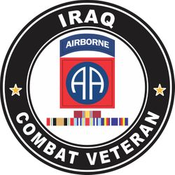 82nd Airborne Division Iraq with GWOT Ribbons Combat Veteran Decal