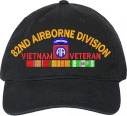 82nd Airborne Division Vietnam Veteran with Ribbons Unstructured Dad Cap