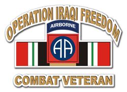 82nd Airborne Iraq Combat Veteran 8" Die-Cut Vinyl Decal Sticker