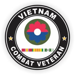 9th Infantry Division Vietnam Combat Veteran with Ribbons Decal