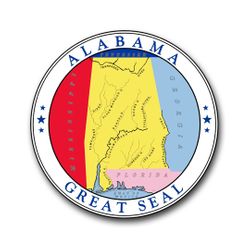 Alabama State Seal 8" Vinyl Transfer Decal