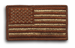American Flag Desert Tan with Brown Border 3 3/8" x 2" Shoulder Patch
