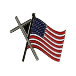 American Flag with Cross Pin