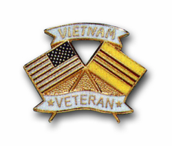 American Vietnam Crossed Flags Lapel Pin