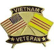 American Vietnam Crossed Flags Lapel Pin