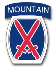 Army 10th Mountain Division 3.8" Vinyl Transfer Decal