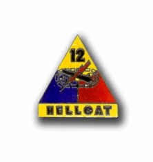 Army 12th Armored Division Hellcat Military Pin