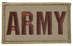 ARMY 2 x 3 Inch Tan Hook and Loop Patch