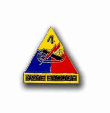 Army 4th Armored Division Military Lapel Pin