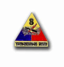 Army 8th Armored Division Thundering Heard Military Pin