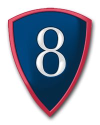 Army 8th Personnel Command 11.75" Patch Vinyl Transfer Decal