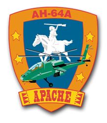 Army Apache AH-64A 3.8" Patch Vinyl Transfer Decal