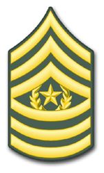 Army Command Sergeant Major 10" Rank Vinyl Transfer  Decal